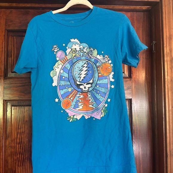 Grateful Dead Blue Graphic T-Shirt with Colorful Design - Picture 1 of 2